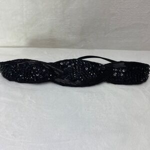 Elegant Black‎ Beaded Sequin Dressy Belt Special Occasion Party 29"